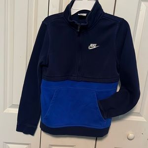 Nike Sweatshirt Navy Blue mock neck half zip Youth Large